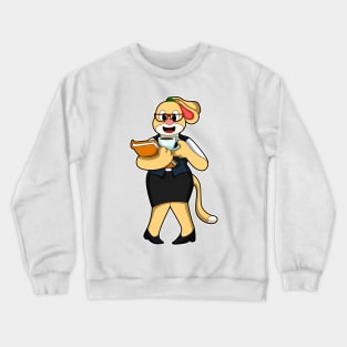 Dog as Secretary with Cup of Coffee Crewneck Sweatshirt